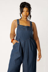 Wide Leg Denim Jumpsuit