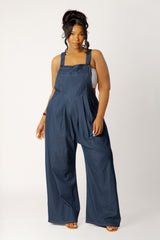 Wide Leg Denim Jumpsuit
