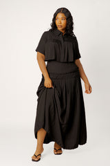 Pleated Cropped Top and Skirt Set