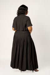 Pleated Cropped Top and Skirt Set