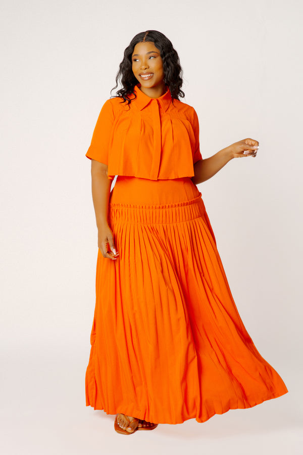 Pleated Cropped Top and Skirt Set – Buxom Couture