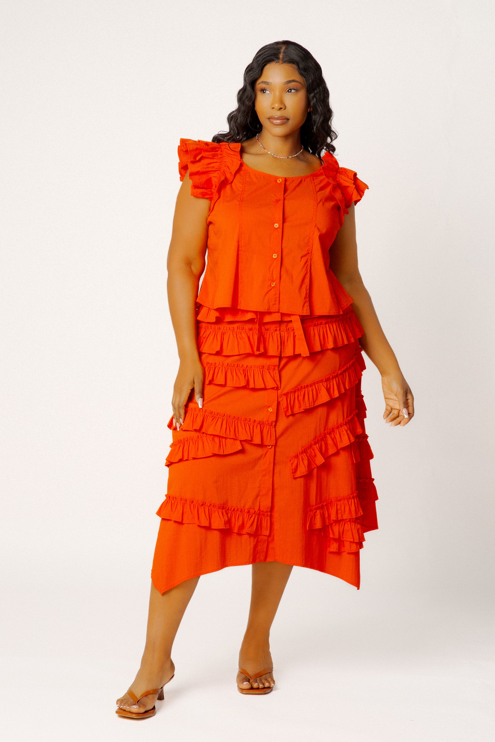 Ruffle Peplum Top and Tiered Skirt Set – Buxom Couture