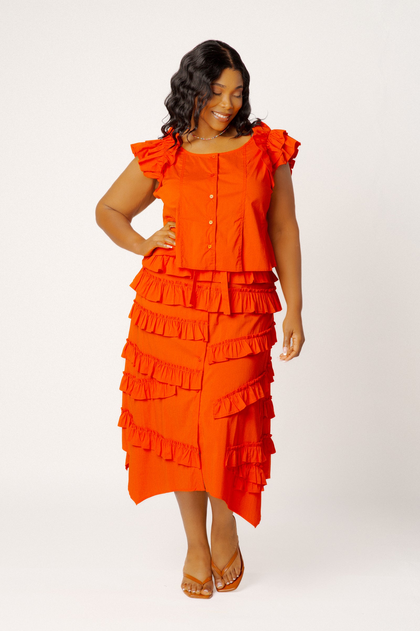 Ruffle Peplum Top and Tiered Skirt Set – Buxom Couture