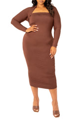 Modal Tube Dress and Shrug Set