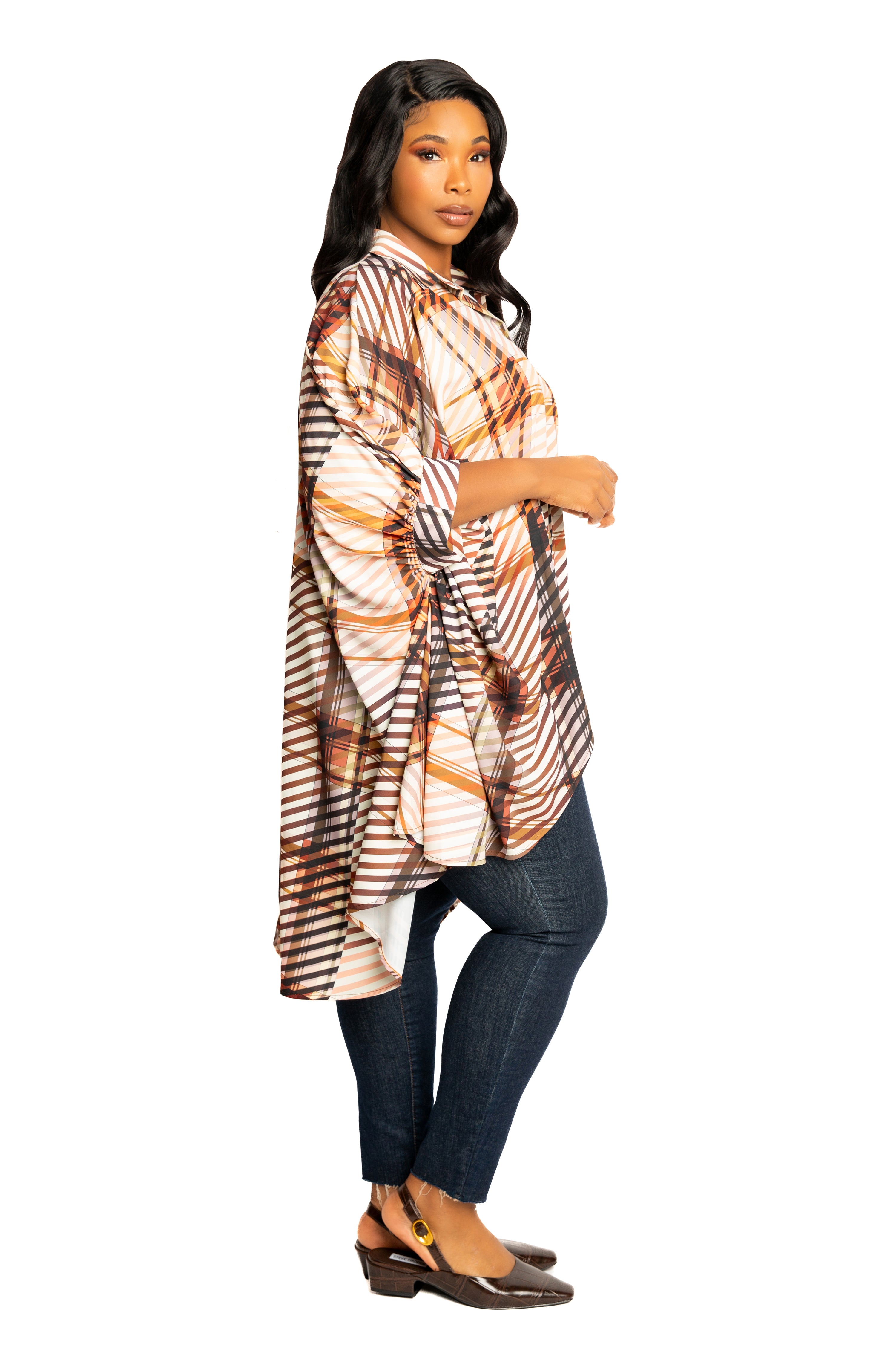 Plaid Flowy Hi-lo Blouse – Buxom Couture