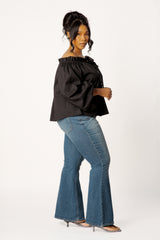 Off Shoulder Tie Blouse