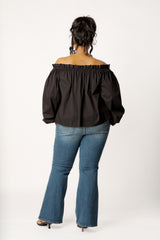 Off Shoulder Tie Blouse