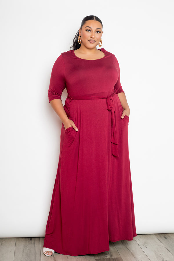 buxom curvy couture womens plus size maxi dress in red burgundy
