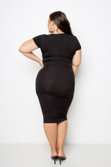 buxom couture curvy women plus size everyday t-shirt dress black premium quality lbd