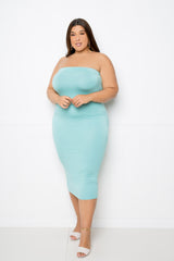 Strapless Midi Tube Dress