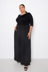 buxom couture curvy women plus size maxi dress with pockets black