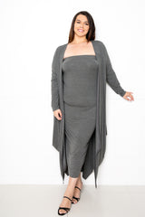 buxom couture curvy women plus size supersoft matching set charcoal grey premium quality modal