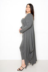 buxom couture curvy women plus size supersoft matching set charcoal grey premium quality modal