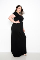 buxom couture curvy women plus size seamless t-shirt maxi dress black