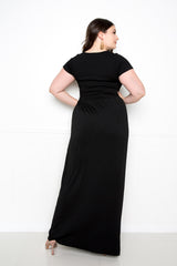 buxom couture curvy women plus size seamless t-shirt maxi dress black