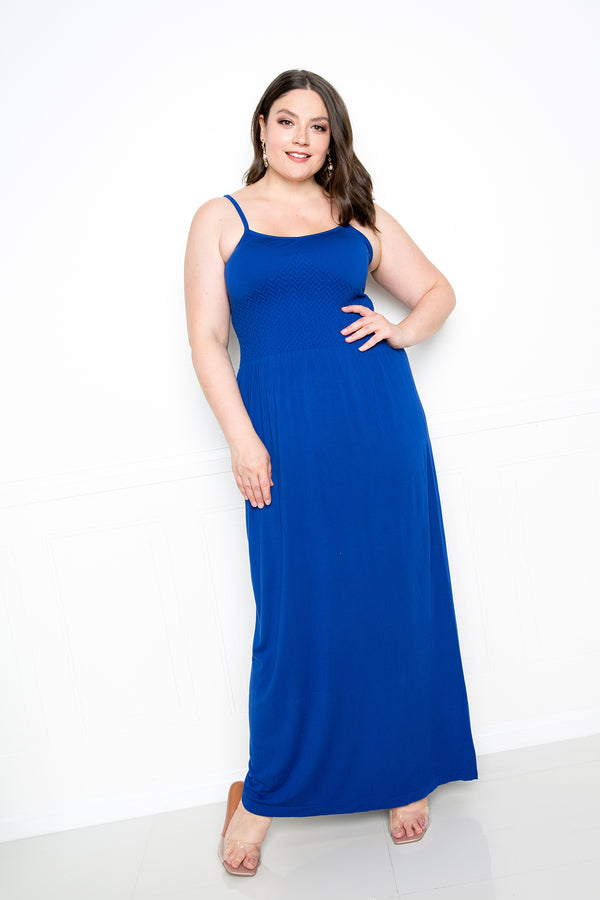 buxom couture curvy women plus size seamless cami dress royal blue