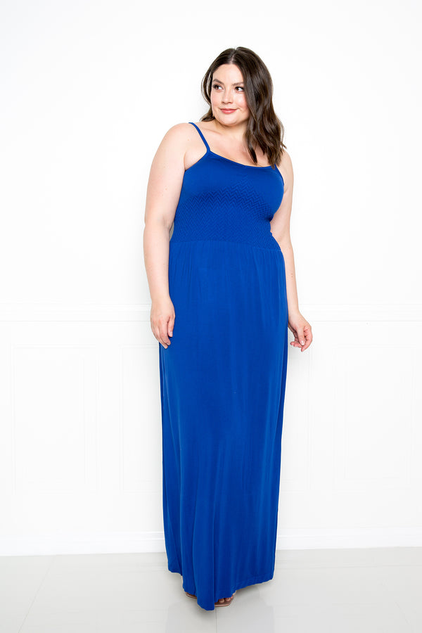 buxom couture curvy women plus size seamless cami dress royal blue