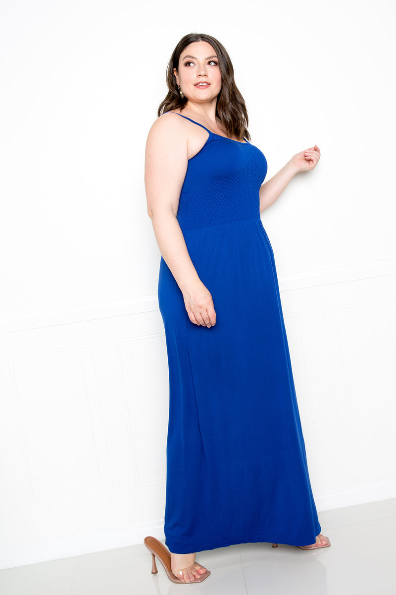 buxom couture curvy women plus size seamless cami dress royal blue