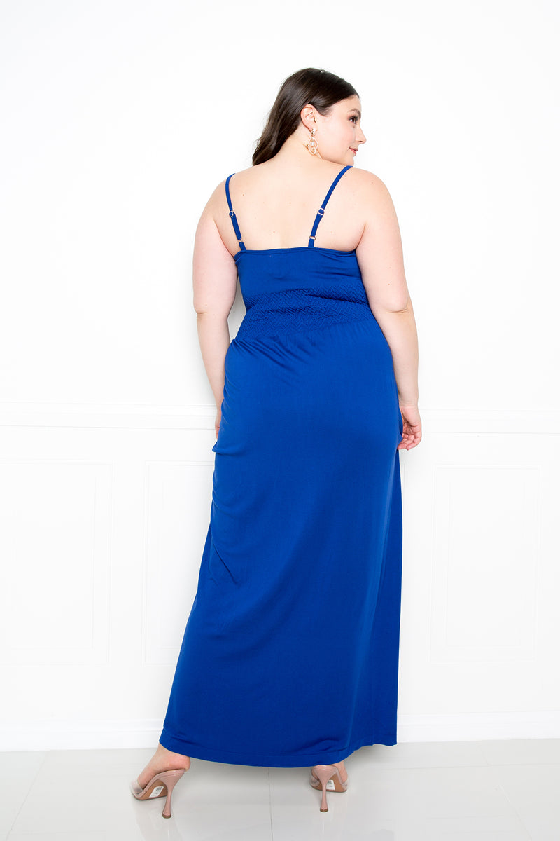 buxom couture curvy women plus size seamless cami dress royal blue