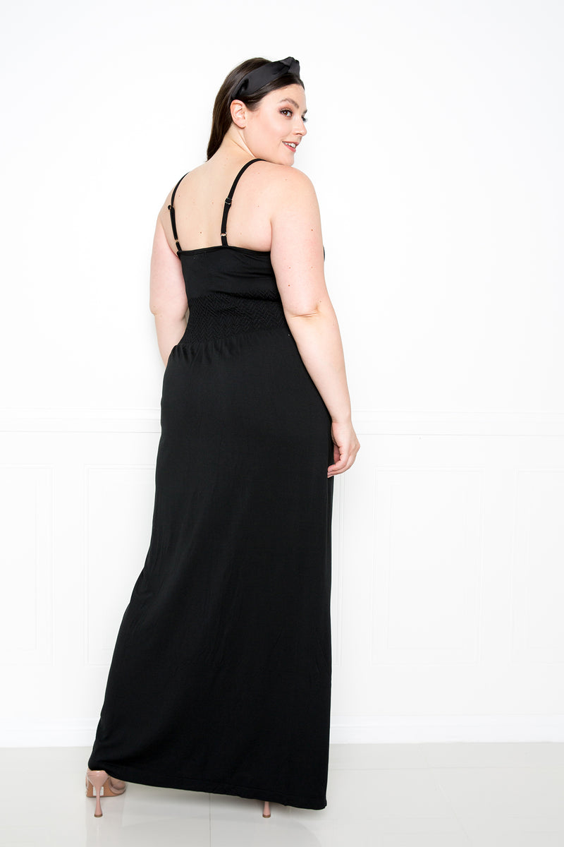 buxom couture curvy women plus size seamless cami dress black