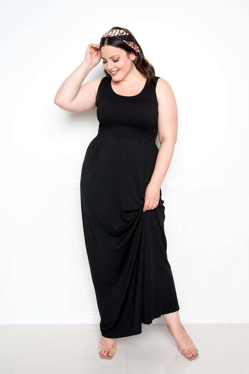 buxom couture curvy women plus size seamless wide tank dress black premium quality modal
