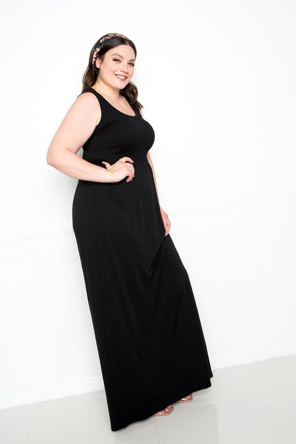 buxom couture curvy women plus size seamless wide tank dress black premium quality modal