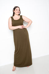 buxom couture curvy women plus size seamless tank dress olive green