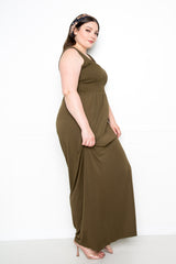 buxom couture curvy women plus size seamless tank dress olive green