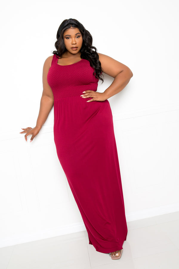 buxom couture curvy women plus size seamless tank dress burgundy red