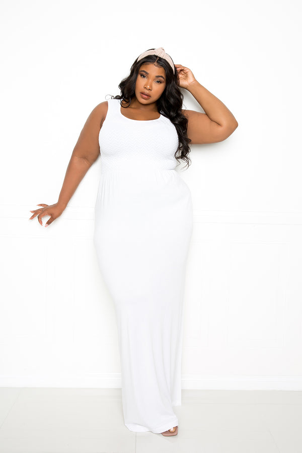 buxom couture curvy women plus size seamless tank dress white