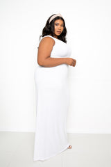 buxom couture curvy women plus size seamless tank dress white