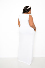 buxom couture curvy women plus size seamless tank dress white