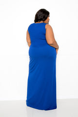 buxom couture curvy women plus size seamless tank dress royal blue premium quality