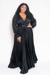 buxom curvy couture womens plus size pleated wrap dress with belt in black