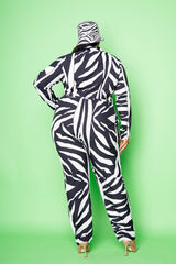 buxom couture curvy women plus size animal print jumpsuit white zebra