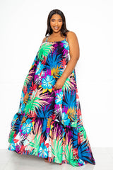 Tropical Voluminous Maxi Dress